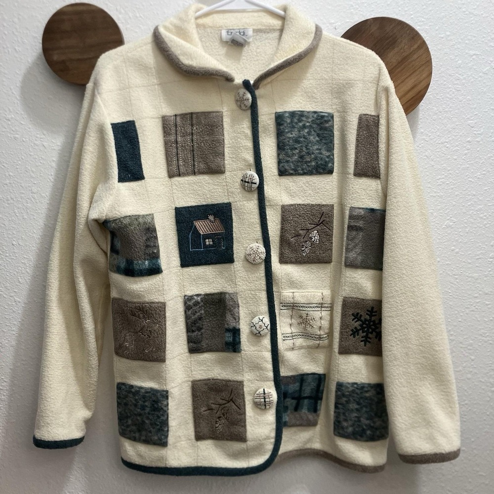 Vintage Teddi Small‎ Scandi Winter Nature Sweater Minimal Christmas Aesthetic